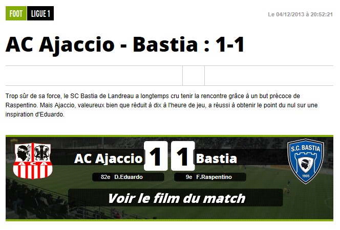Ajaccio 1-1 Bastia S112