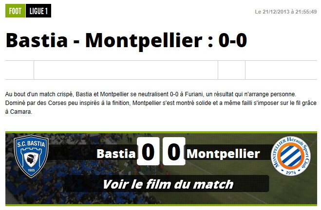 Bastia 0-0 Montpellier S141