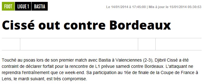 Bastia 1-0 Bordeaux S171