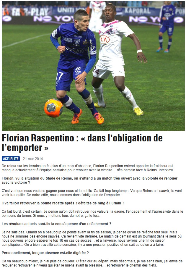 Bastia 2-0 Reims : et résumé offert par Brelandas et Fabrice S269