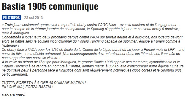 CdL : Bastia - Ajaccio S40