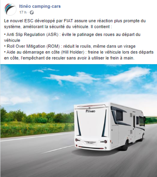 Le nouveau ESC de Fiat équipe désormais les Itineo Itifb011