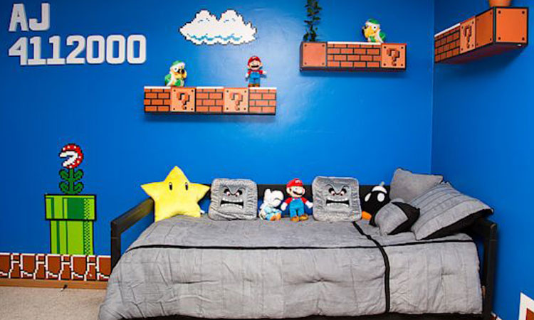 Un père passionné de jeux vidéo décore la chambre de sa fille en monde de Super Mario Un-per10