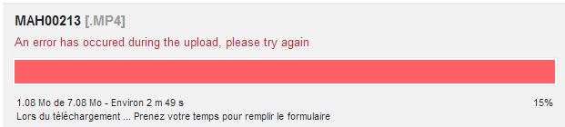 [Résolu]Problème envoi vidéos sur Dailymotion Erreur10