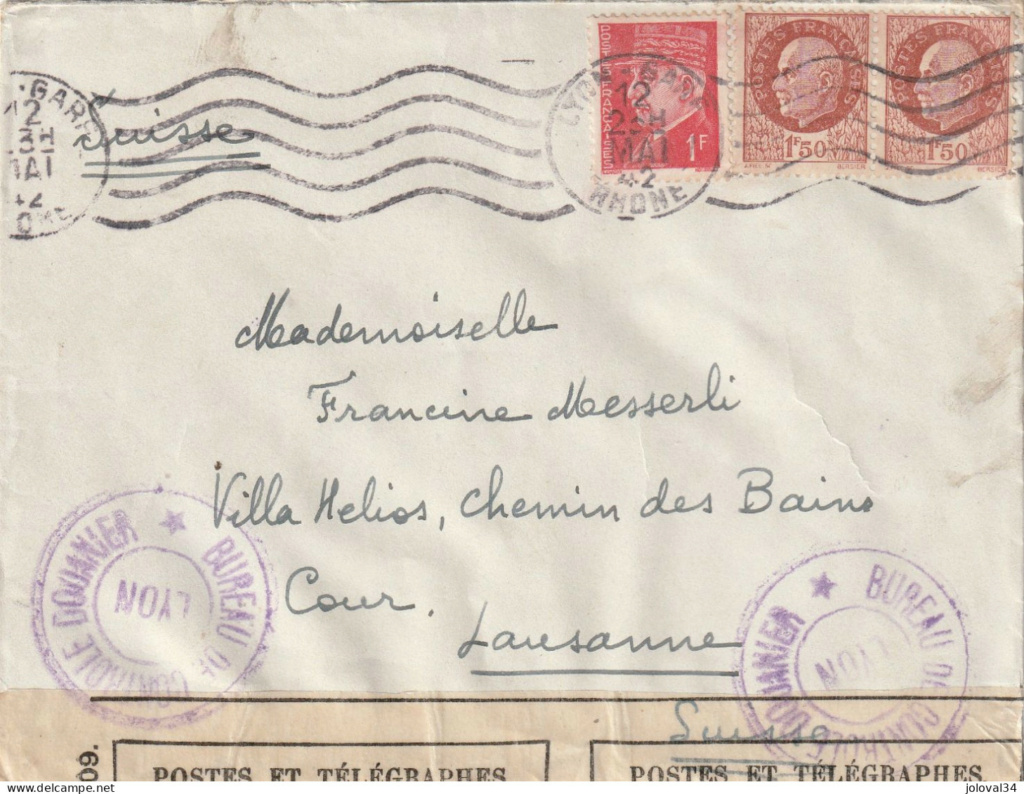 Cachet du bureau des douanes de lyon - 1943 867_0011