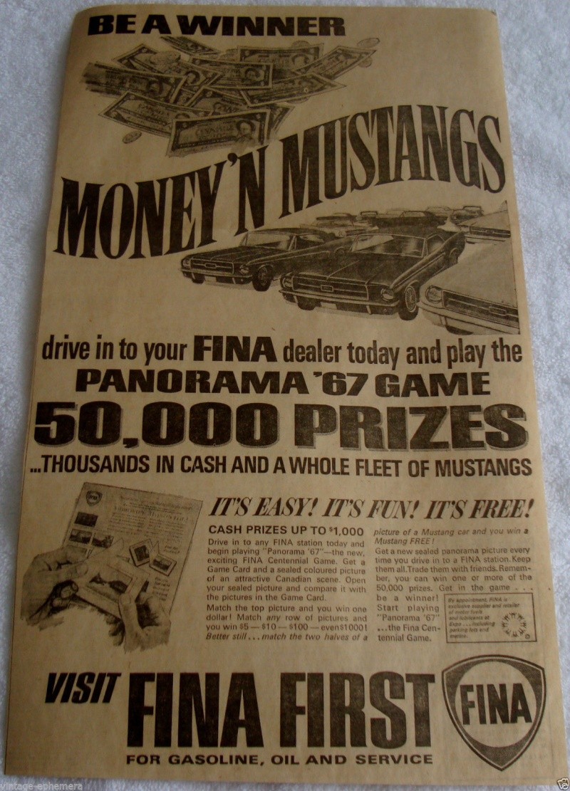 Le jeu Panorama 67 de Fina, avez vous gagnez une Mustang 1967 ? Origin10