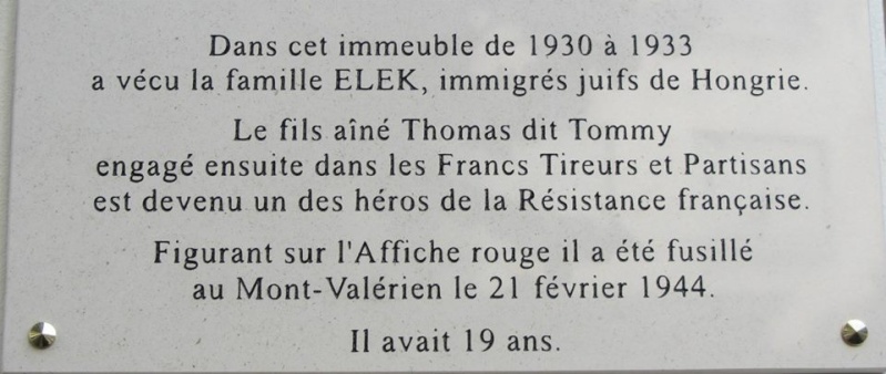 La famille Elek : elle vécu à Fontenay à partir de 1930 211