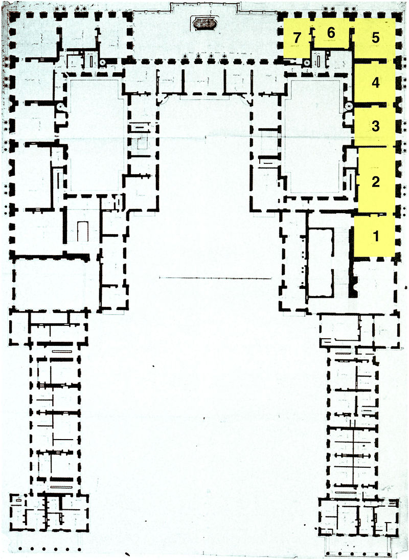 Premier étage - Aile centrale - (1 à 9) LES GRANDS APPARTEMENTS 1182