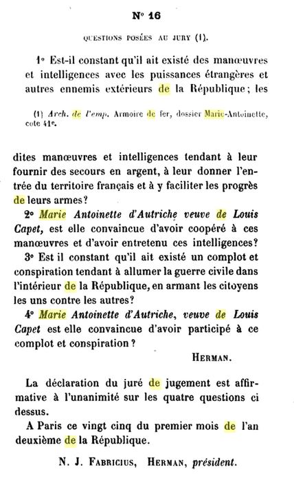 14 octobre 1793 (23 vendémiaire an II): Procès verbal de l'audience du Tribunal Révolutionnaire (16) 14_oct10