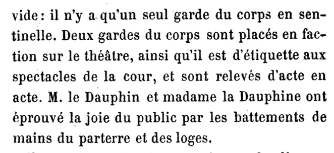 16 juin 1773: M. le Dauphin et Mme la Dauphine sont allés à l’Opéra 319