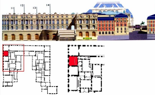  Premier étage - Aile centrale - (10 à 14) APPARTEMENT DE LA REINE  8-apri43
