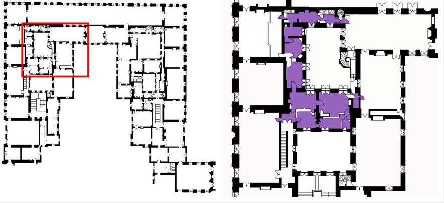 Premier étage - Aile centrale - (36 à 47) CABINETS INTERIEURS DE LA REINE 8-apri81