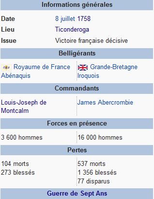 08 juillet 1758: Bataille de Fort Carillon Capt1931