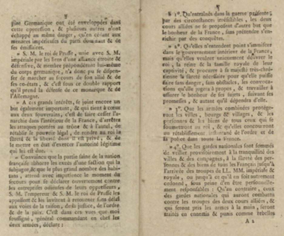 25 juillet 1792: manifeste de Brunswick Capt2097