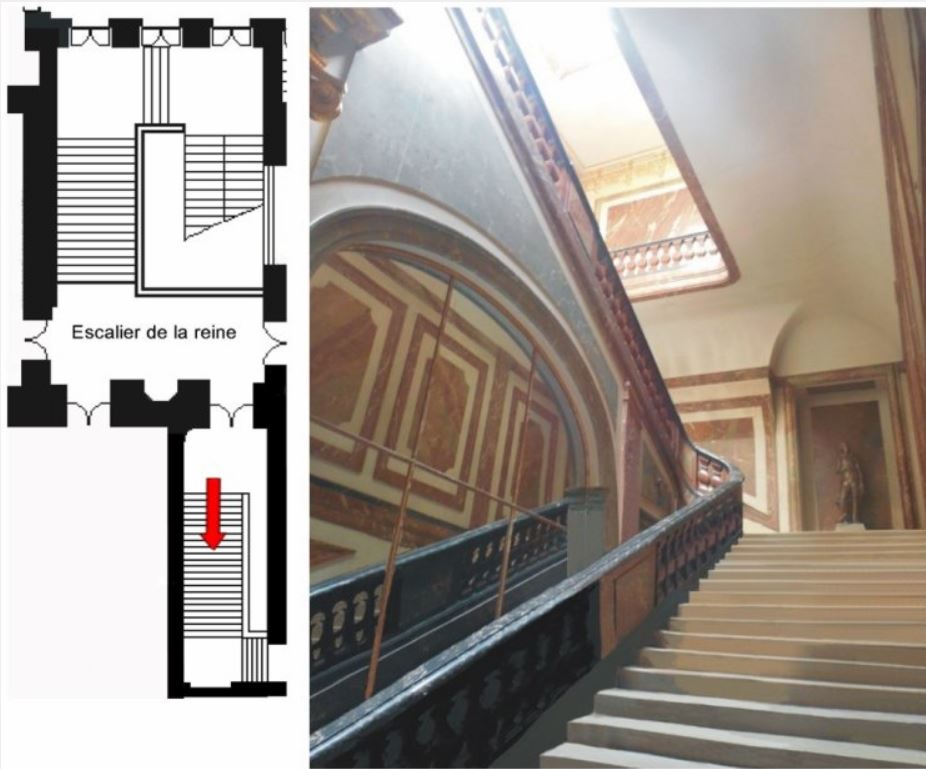 Premier étage  Aile centrale  Escaliers  Escalier attique Chimay Capt2500