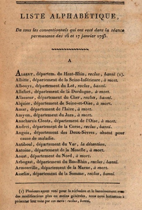 17 janvier 1793: Verdict du procès de Louis XVI Capt2890