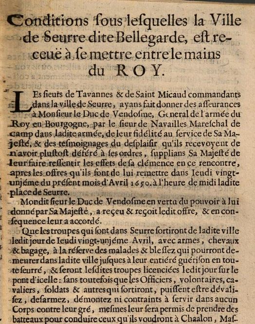 1er avril 1650: Siège de Bellegarde (Seurre) Captu798
