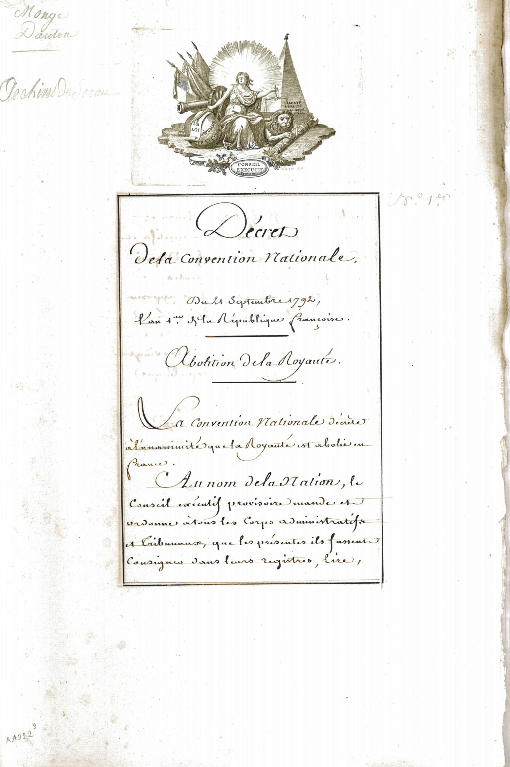 21 septembre 1792: Abolition de la royauté Eicxin11