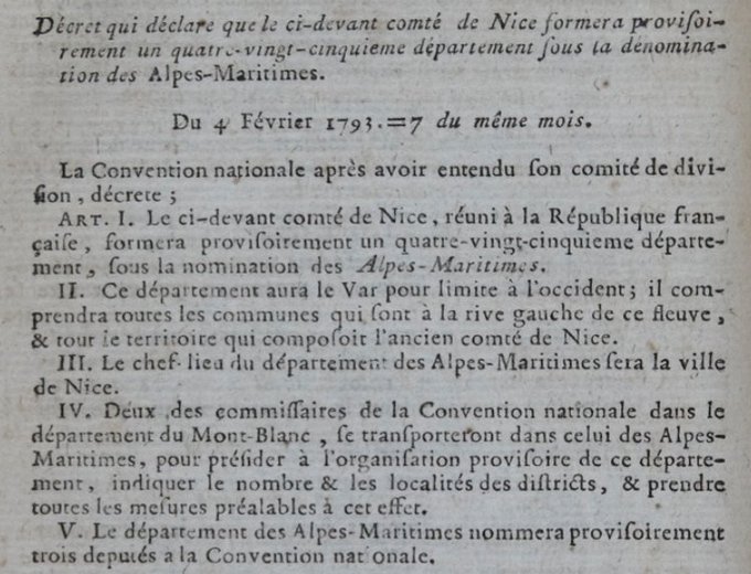 31 janvier 1793 (12 Pluviôse): Annexion de Nice Ete88c10