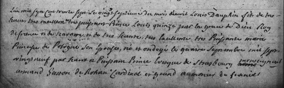 27 avril 1737: Baptême de Madame Première F5jz0d10