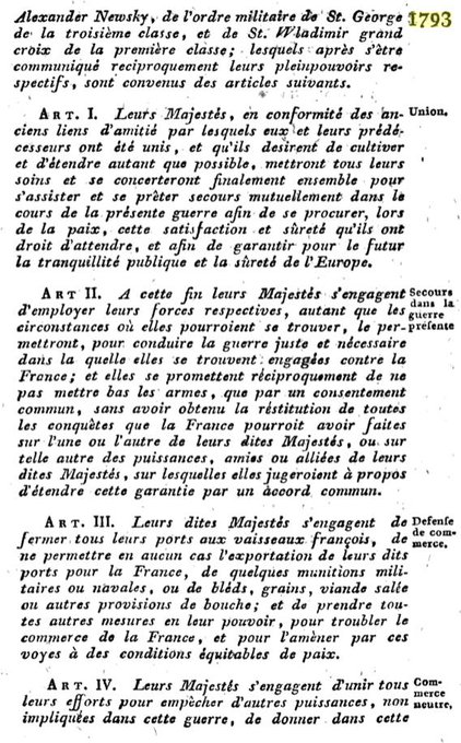 25 mars 1793: Signature d’un traité d’alliance entre la Grande-Bretagne et la Russie contre la France.  Fotppb10
