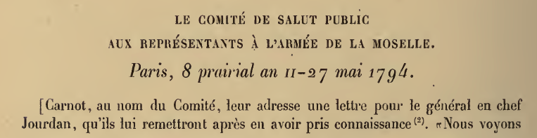 27 mai 1794: Lettre de Lazare Carnot Gombdf10