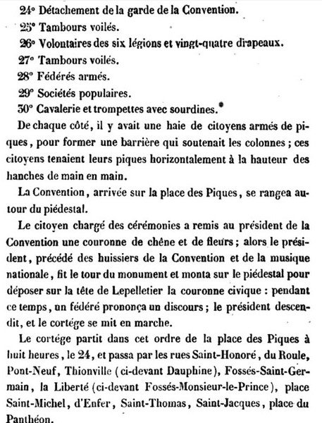 20 janvier 1793 (1 Pluviôse): assassinat de Lepeletier de Saint-Fargeau par Pâris Greve214