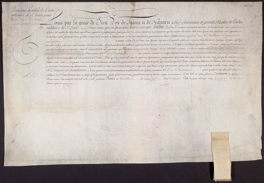 05 avril 1693: Création de l'ordre de saint Louis Letter10