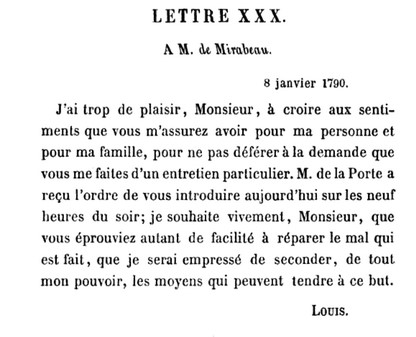 08 janvier 1790: A M. de Mirabeau Lettre30