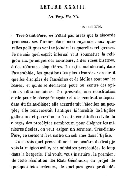 18 mai 1790: Au Pape Pie VI Lettre34