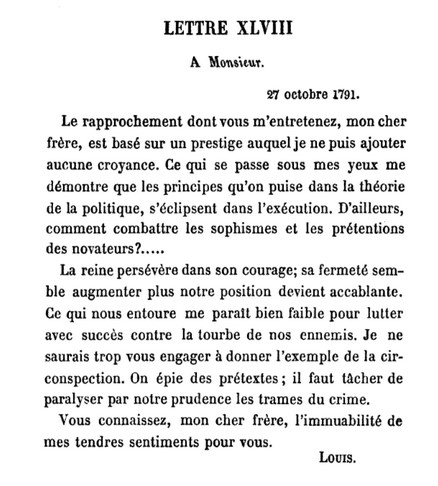 27 octobre 1791: A Monsieur Lettre54