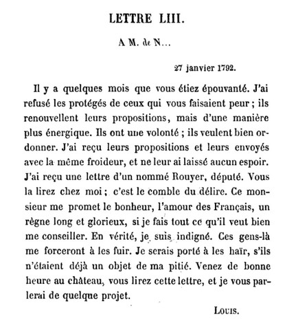 27 janvier 1792: A M. de N ... Lettre62