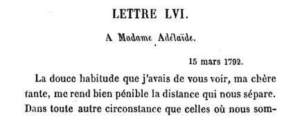 15 mars 1792: A Madame Adélaïde Lettre67