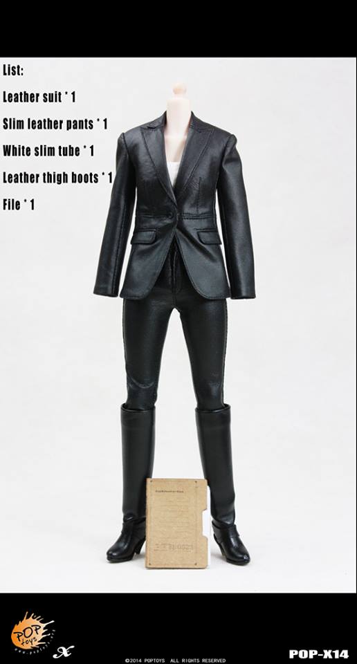 Pop Toys - 1/6 X14 -  Female Spy Leather Suit A102