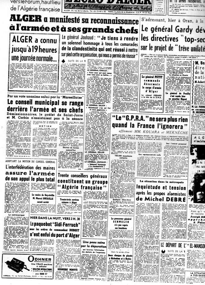 ALGERIE PRESSE  1961 "spécial PUTSCH"  2ème partie 223