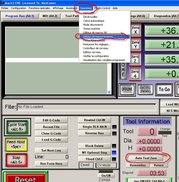 Sonde sous MACH3 – « Auto Tool Zero Setter » - « XYZ Probe » Macro110