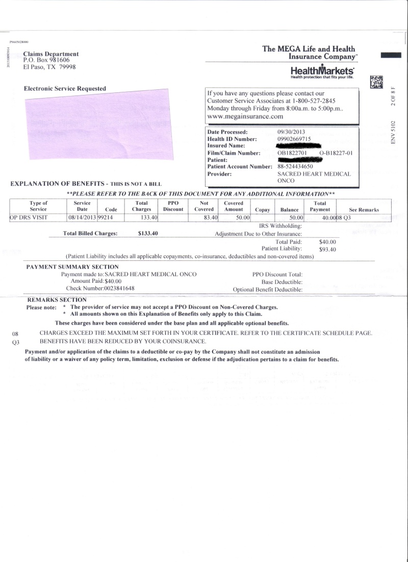 The cost of getting minor outpatient surgery at Sacred Heart Hospital  (the hospital which a report Mr. Ichi cited yesterday is one of the "most affordable" hospitals in the state) Bills410