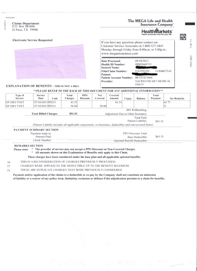 The cost of getting minor outpatient surgery at Sacred Heart Hospital  (the hospital which a report Mr. Ichi cited yesterday is one of the "most affordable" hospitals in the state) Bills710