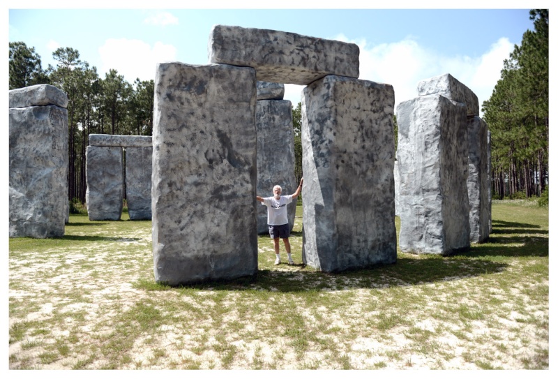 I'll be damn if there aint a full size Stonehenge made out of fiberglass in the woods outside Elberta. Stone110