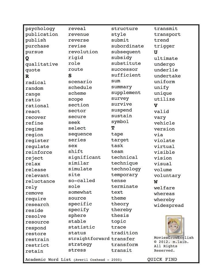 Academic Word List 410