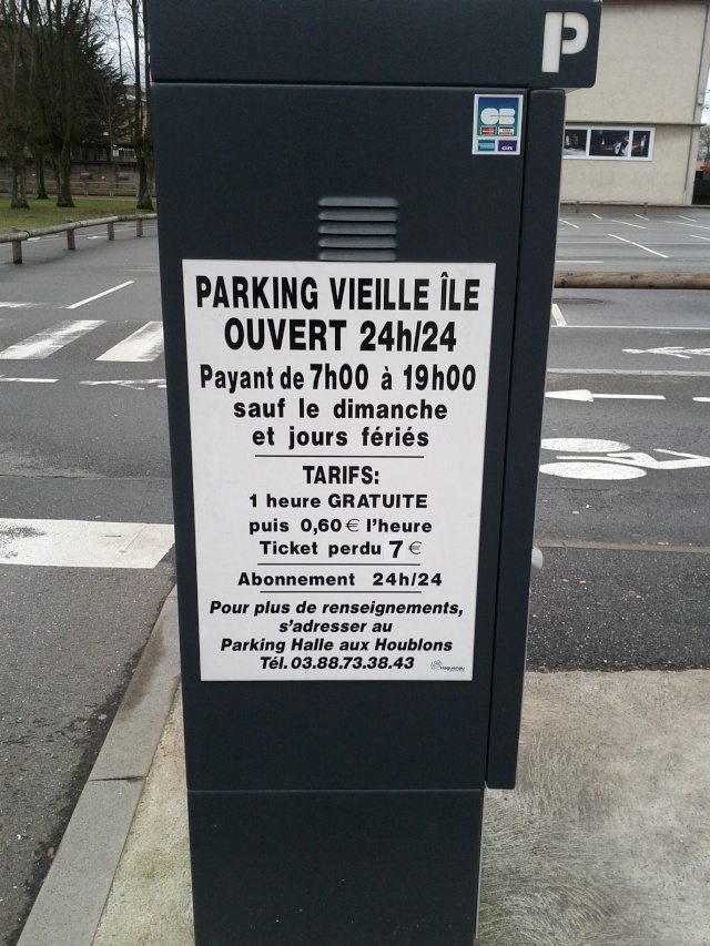 Borne de recharge Haguenau parking vieille ile 24/24 7/7 14-02-15