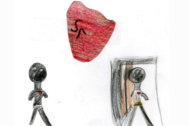 5yo Boy Draws Picture of Burglars Black10