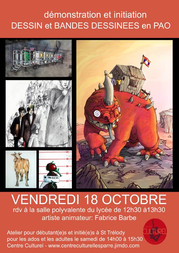 Initiation et démonstration de dessin BD sur PAO au lycée Odilon Redon de LEsparre le 18 Octobre 2013 13753010