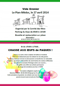 Vide-Grenier & Chasse aux Oeufs de Pâques le 27 Avril 2014 à Le Pian Médoc Fe53f510