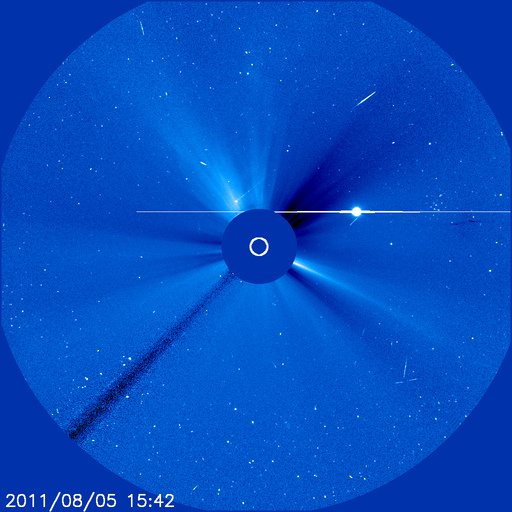 is comet ison debre hitting the space station?  Soho_p10