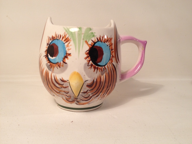 Owl mug marked foreign. Id please. Thanks 2014-027