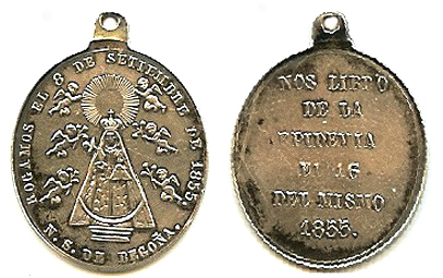 Medalla Nª Sª de Begoña / Inscripción -  s. XIX (MAM) 1855_b10