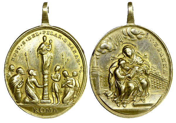Iconografía de  la VIRGEN DEL  PILAR  en las medallas devocionales F015_d10