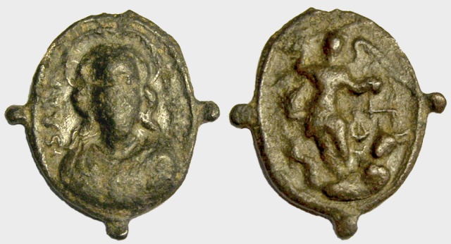 Medalla Salvator Mundi / arcangel San Miguel, siglo XVII (R.M. Pe Salvator 17) Jesucr15