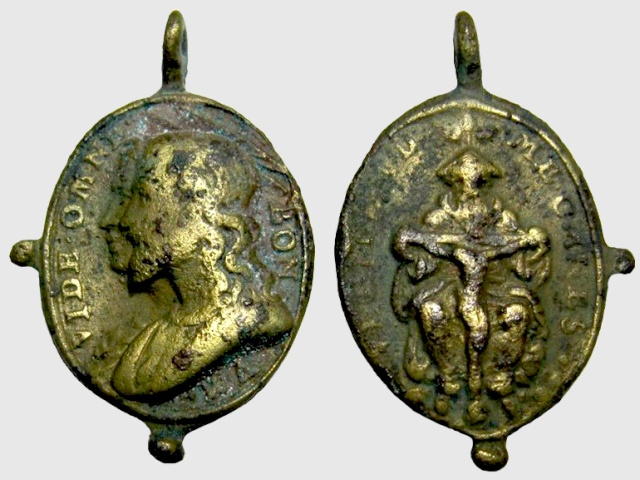 Medalla Jesucristo y Virgen María / Trinidad  S. XVII (R.M. Pe Trinidad 8) Jesucr17